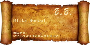 Blitz Bercel névjegykártya